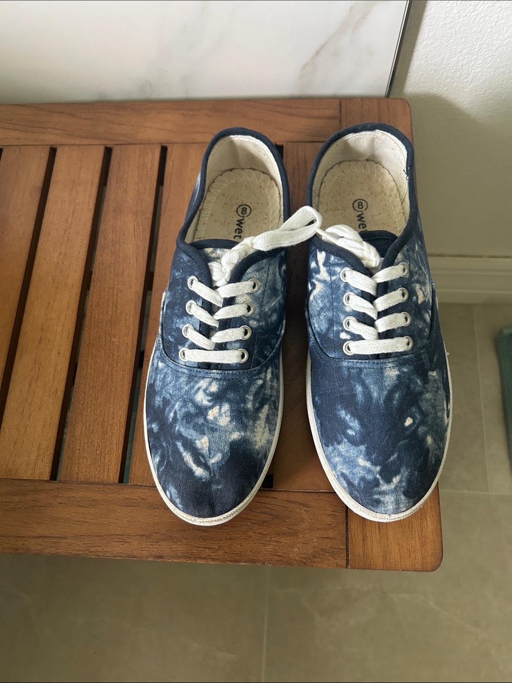 Wet Seal Navy Tie-Dye Canvas Shoes